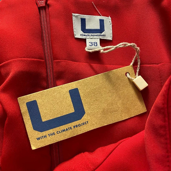 NWT‎ Adolfo Dominguez Maxi Dress Gown Wrap Skirt Square Neck Red Size 38 US 6 - Picture 11 of 12